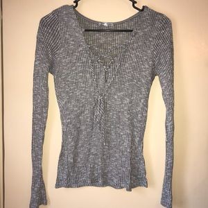 Gray long sleeved shirt